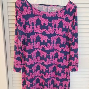 Lilly Pulitzer Dress, Size Medium Pink and Blue Elephants Classic!